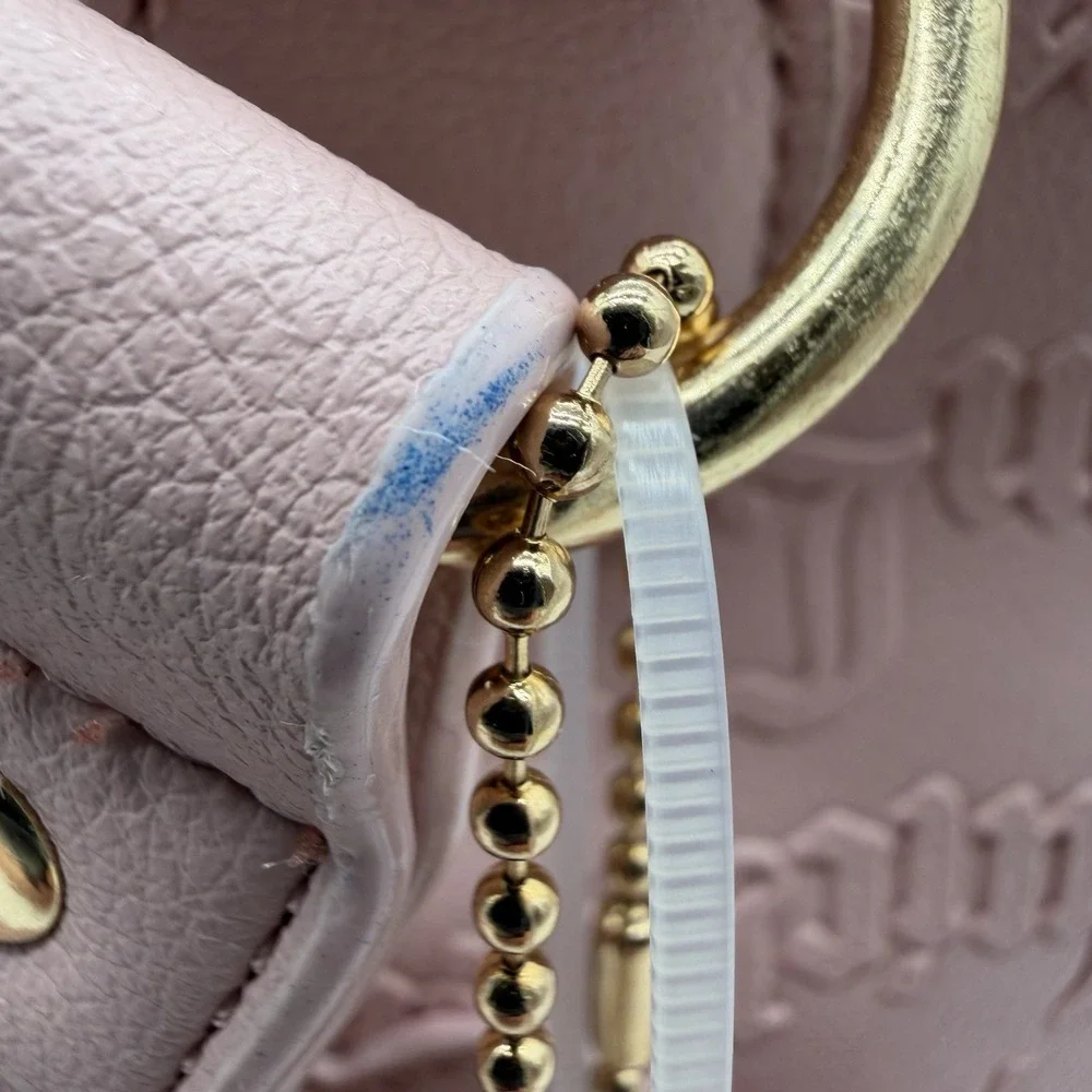 Juicy Couture String Of Pearls Satchel Pink Diamond Handbag Crossbody Bag NWT